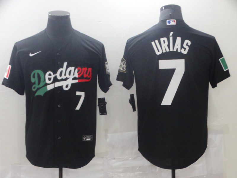 Men Los Angeles Dodgers #7 Urias Black Game 2021 Nike MLB Jerseys1